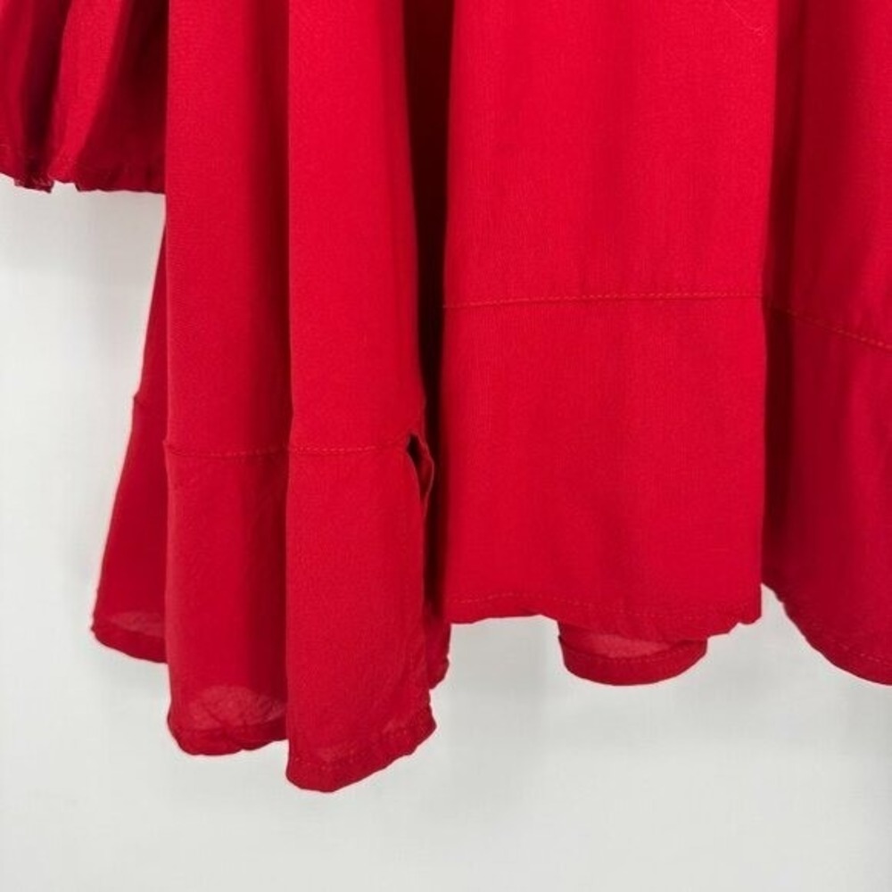 Cleobella Long Sleeve Ruffle Mini Dress Red Small - Picture 4 of 10